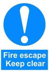 Fire escape keep clear of obstructions sign - obrazy, fototapety, plakaty