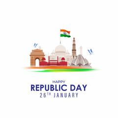 Vector illustration of Happy Republic day concept banner,