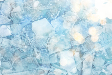 texture ice top view cracks transparent abstract background winter