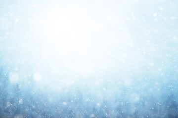 winter background snowfall trees abstract blurred white