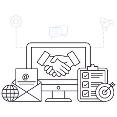 Business handshake illustration, concept of partnership 