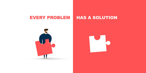 Man with puzzle piece in hands