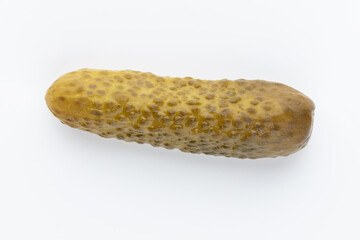 Pickled cucumbers isolated on white.