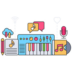 A creative design illustration of music composing