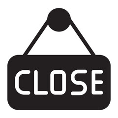 closed sign glyph icon