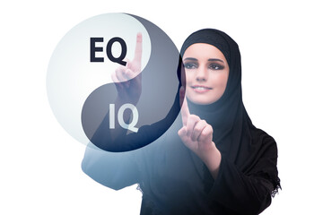 EQ and IQ skill concepts with businesswoman