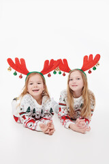 xmas girls with deer horns