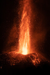 Cumbre Vieja / La Palma (Canary Islands) 2021/10/24 Detail of the main emissive vent of the Cumbre Vieja volcano eruption.