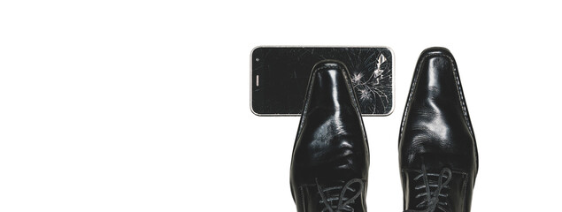 Legs of an adult man in model shoes