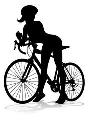 Obraz premium Bike and Bicyclist Silhouette