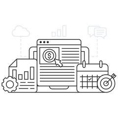 A unique design illustration of PPC management