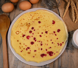 Ginger and Raspberry Chip Pancakes Recipe, High quality photo