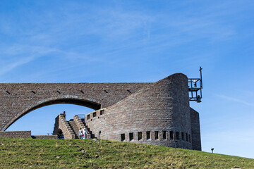 Santa Maria degli Angeli Chapel on the Monte Tamaro by the Swiss archtect Mario Botta in Canton Ticino, Switzerland