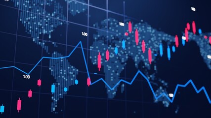 Stock market and financial data chart. Digital marketing concept visualization. Financial...