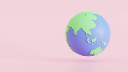 3d Earth world map illustration globe. 3d render illustration.