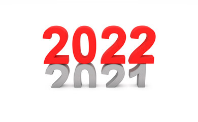 New Year 2022 Creative Design Concept - 3D Rendered Image	

