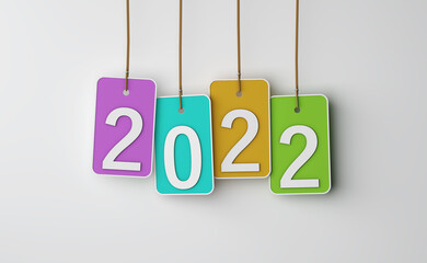 Obraz na płótnie Canvas New Year 2022 Creative Design Concept - 3D Rendered Image 