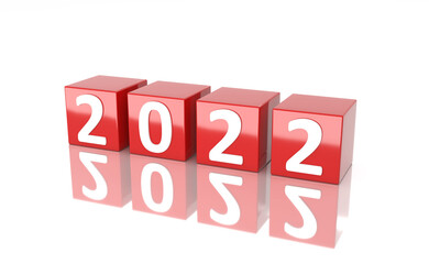 New Year 2022 Creative Design Concept - 3D Rendered Image	
