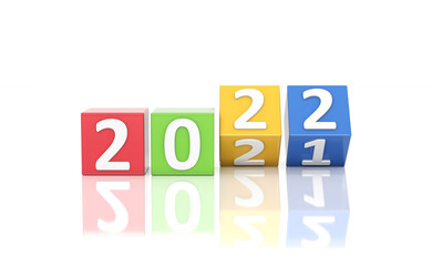 New Year 2022 Creative Design Concept - 3D Rendered Image	
