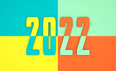 New Year 2022 Creative Design Concept - 3D Rendered Image	
