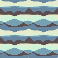 Seamless waves pattern with cartoon clouds for wallpaper and fabrics and packaging and linens and kids