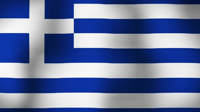 Flag of Greece Close Up Animation Loops