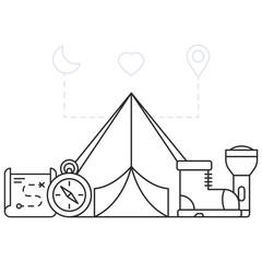 Camping time illustration, editable vector