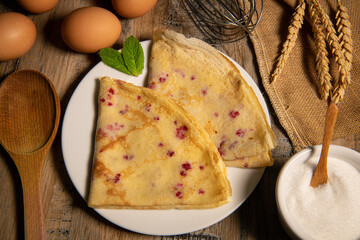 Ginger and Raspberry Chip Pancakes Recipe, High quality photo