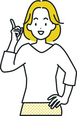 ひらめく女性イラスト