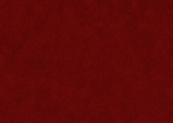 Hand-drawn unique abstract symmetrical seamless ornament. Light semi transparent red on a deep red background. Paper texture. Digital artwork, A4. (pattern: p01b)