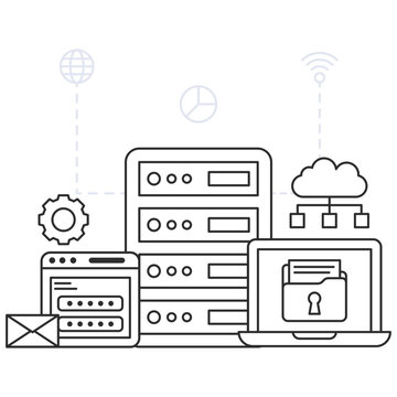 A linear design illustration of data center