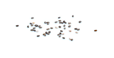 Chia seeds isolated with white background.