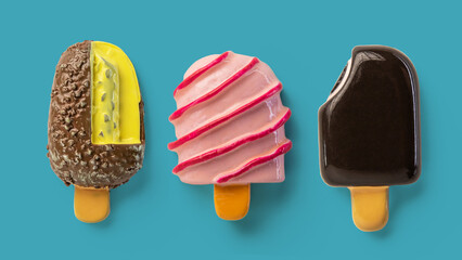 Set colorful tasty ice cream