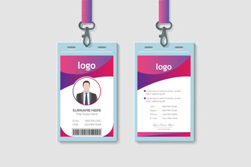 Multipurpose Office Vertical Double-sided ID Card Design Template