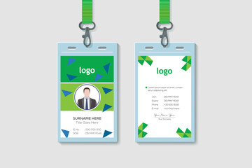 Simple and Clean Green ID Card Design Template