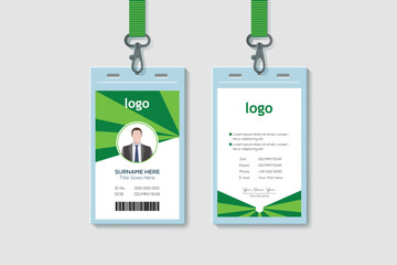 Simple and Clean Green ID Card Design Template