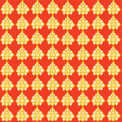 Fototapeta premium seamless pattern, red and golden shape for design, vector illustration 