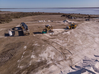 Salt extraction, La Aurora, Levalle, Buenos Aires, Argentina.