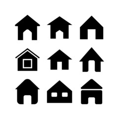 Home icon set isolated on white background