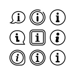 Info icon set isolated on white background