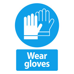 Wear gloves vector sign