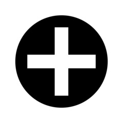 Plus icon isolated on white background