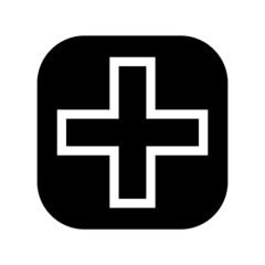 Obraz premium Plus icon isolated on white background