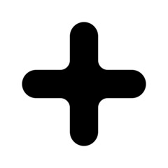 Plus icon isolated on white background