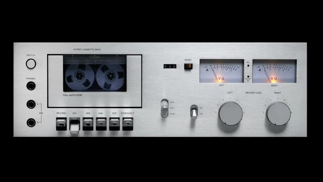 included tape recorder with a cassette close-up