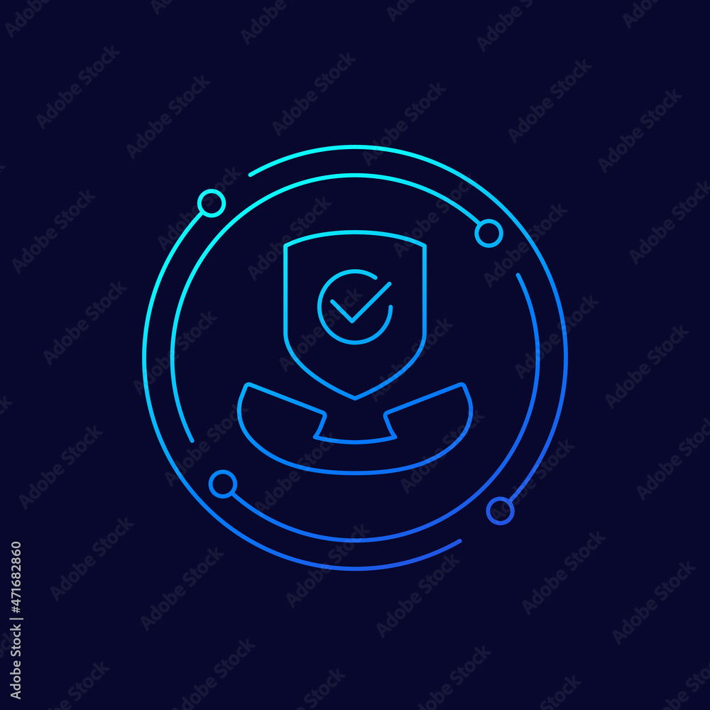Aufkleber secure call line icon for web