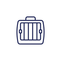 Pet carrier icon, line vector