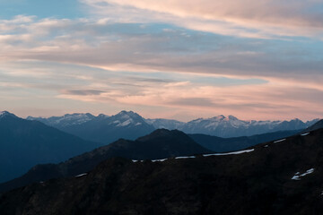 Obraz premium Sonnenuntergang Berge Tessin