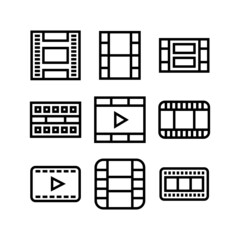 Video icon set isolated on white background