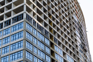 Home construction. Construction site. Multi-storey building.